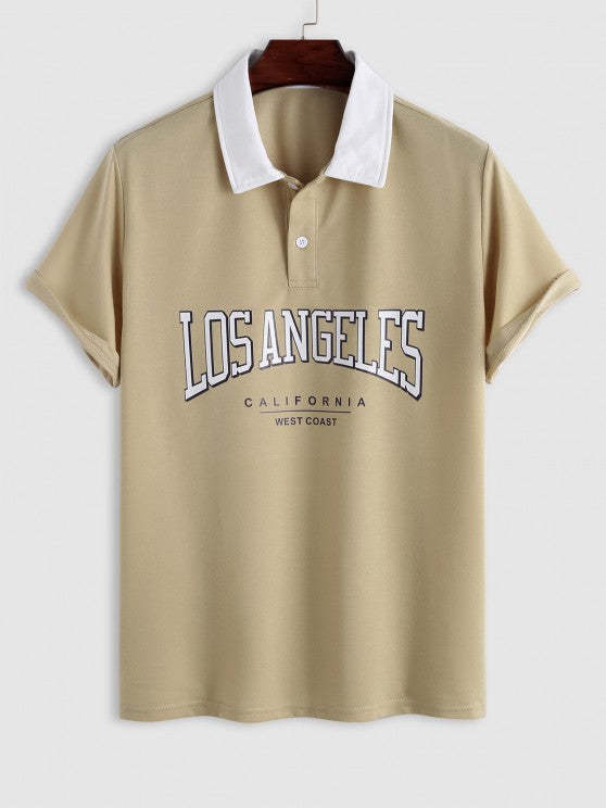 Los Angeles Print Polo T Shirt And Pants