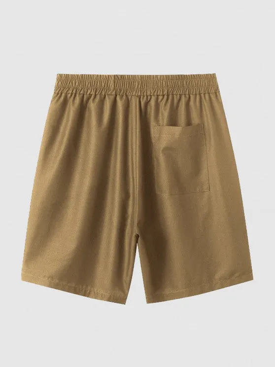 Casual Collar Single Button Shirt And Shorts