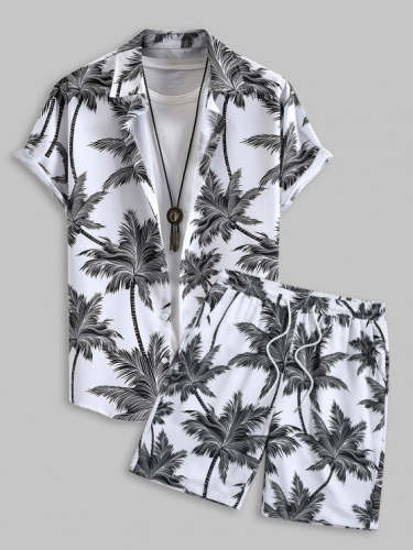 Coconut Tree Printed Shirt And Shorts