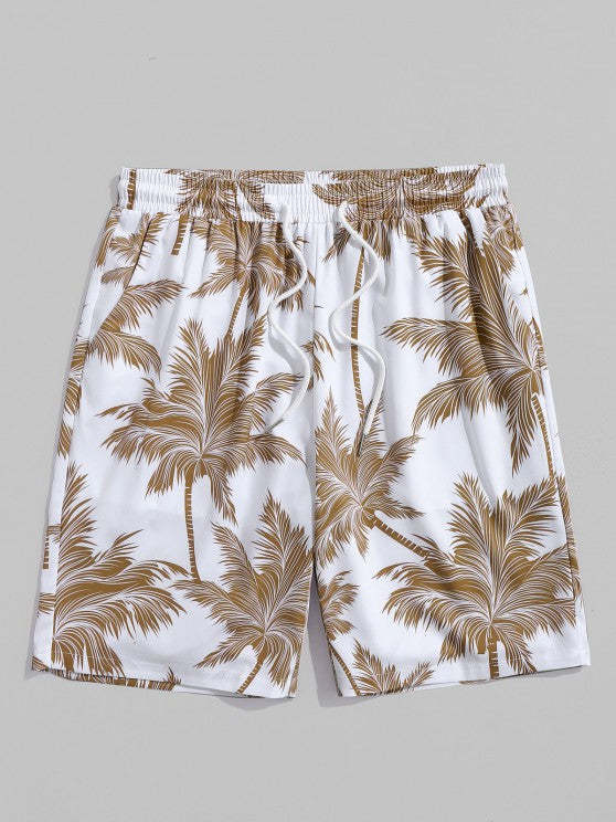 Coconut Tree Printed Shirt And Shorts