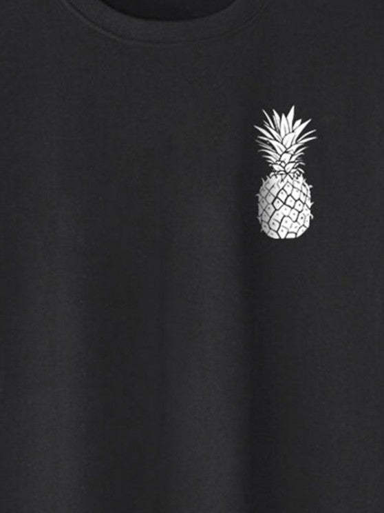 Pineapple Printed Short Sleeves T Shirt And Drawstring Shorts