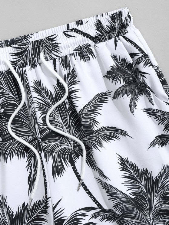 Coconut Tree Printed Shirt And Shorts