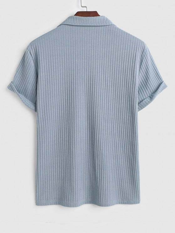 Basic Ribbed Textured Short Sleeves T Shirt And Shorts Set
