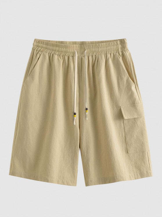 Jacquard Textured Short Sleeves Pullover Shirt And Casual Shorts Set