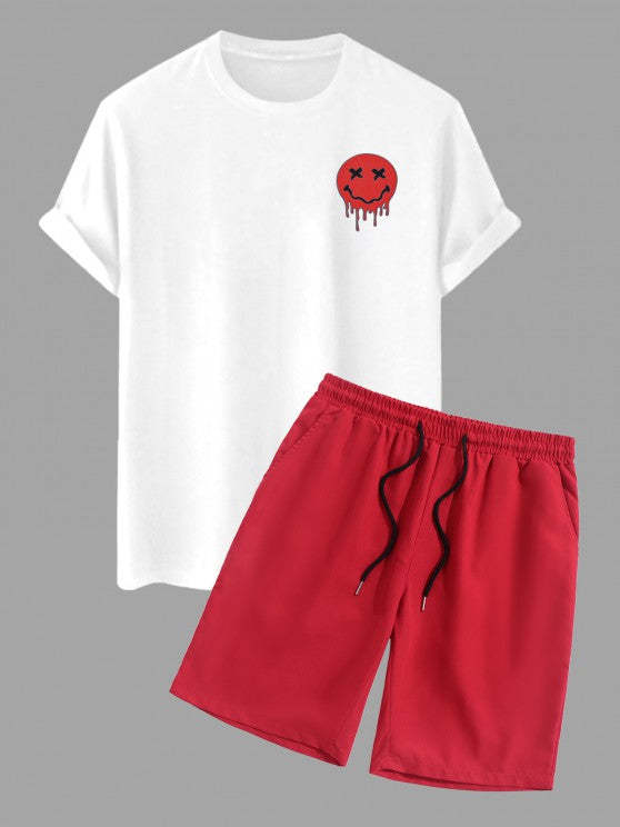 Drippy Smile Graphic Shirt And Shorts