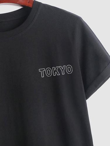 Tokyo City Pattern T Shirt And Short Set