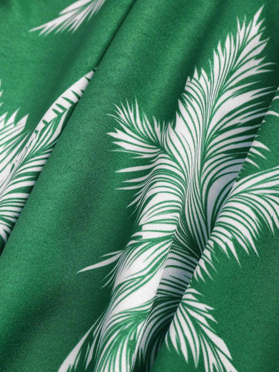 Coconut Tree Print Shirt With Cargo Pants Set