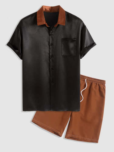 Pocket Shirt And Shorts Set