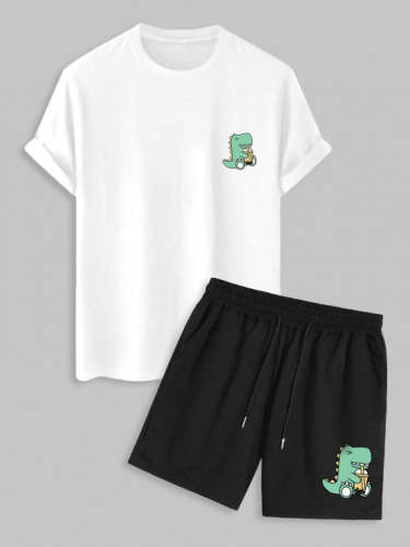 Cartoon Print T Shirt And Casual Shorts Set