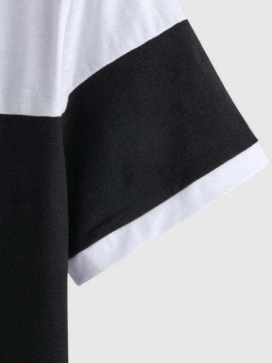 Two Tone T Shirt And Elegant Design Shorts Set