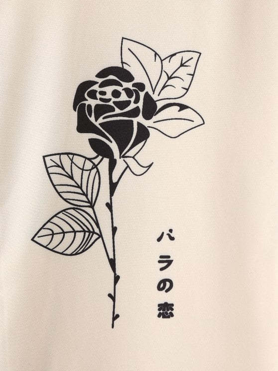 Graffiti Rose Printed Shirt And Pants