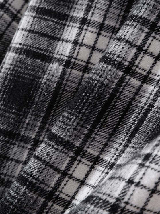 Flannel Plaid Hooded Shirt And Pants