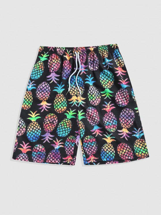 Pineapple Short Sleeves Casual Tee And Shorts