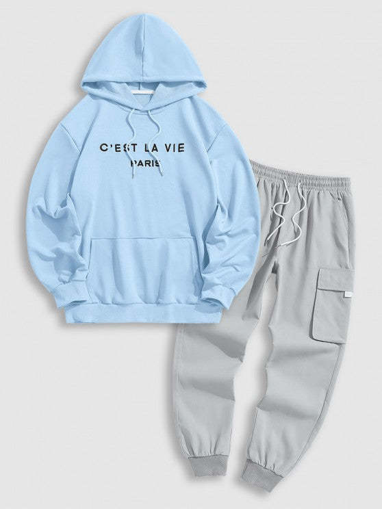 Casual Pullover Printed Hoodie And Pants