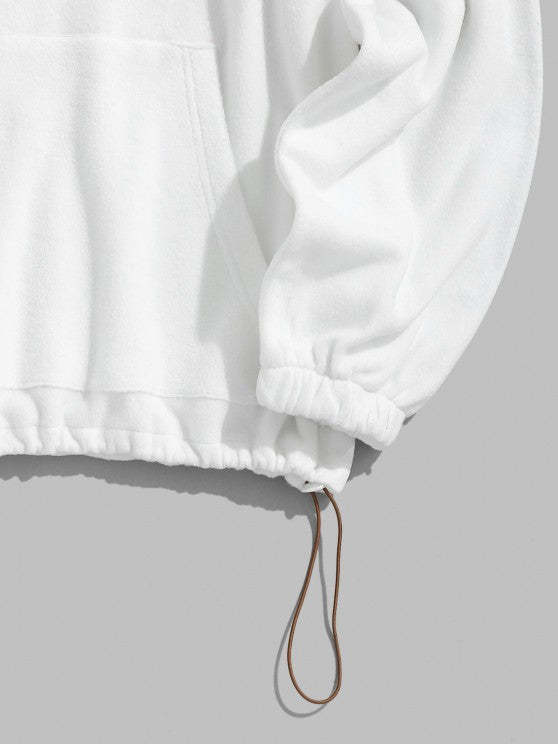 Embroidery Casual Half Zip Sweatshirt And Pants