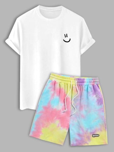 Smiley Printed T Shirt And Shorts Set