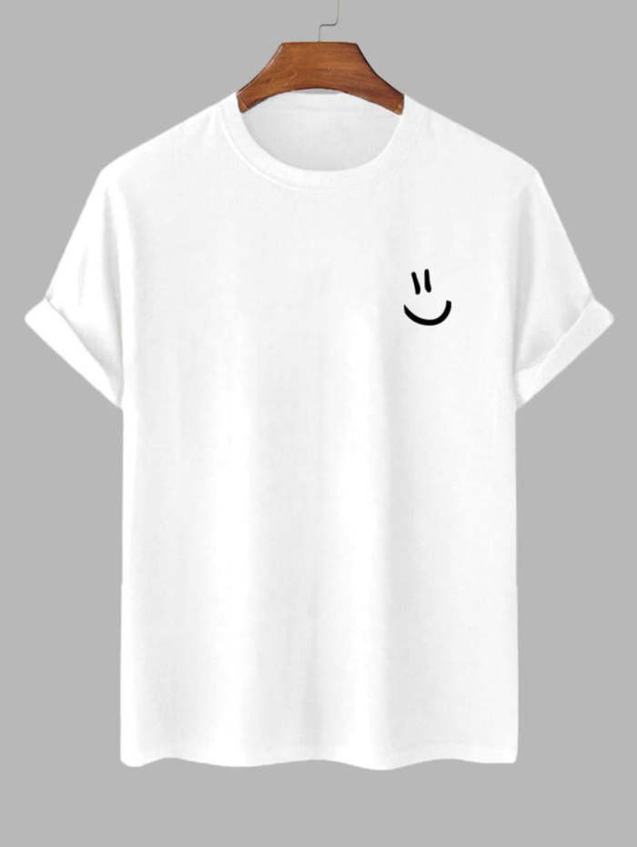Smiley Printed Short Sleeves T Shirt And Shorts Set
