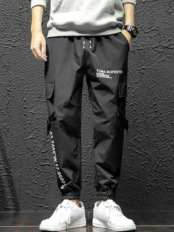 Dragon Graphic Lining Hoodie And Cargo Jogger Pants Set
