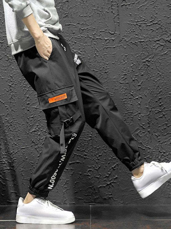 Dragon Graphic Lining Hoodie And Cargo Jogger Pants Set