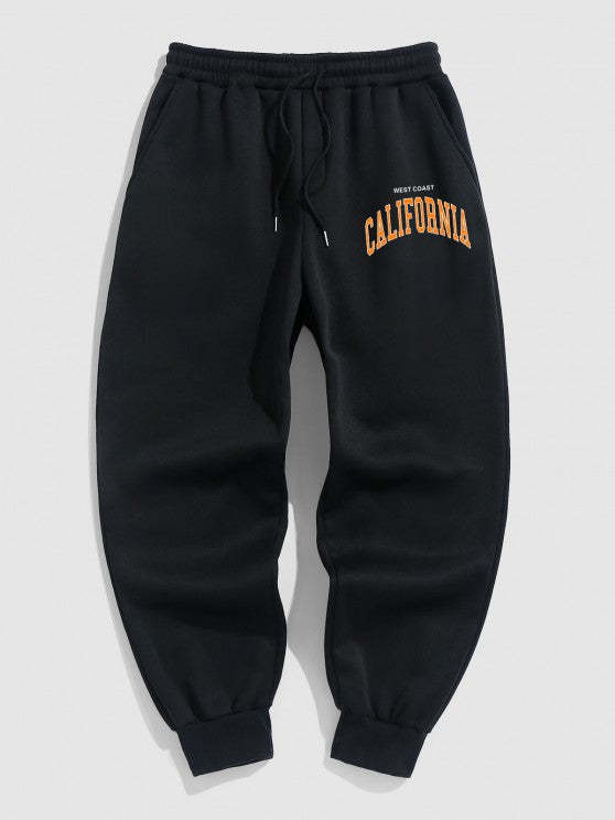 Letters Embroidered Zip Sweatshirt And Jogger Pants Set