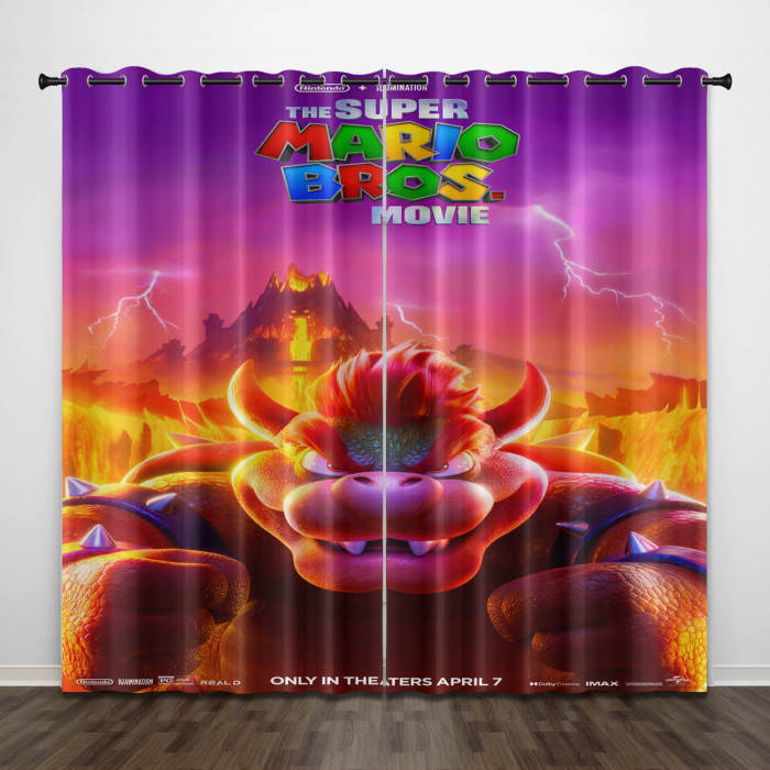 The Super Mario Bros Movie Pattern Curtains Blackout Window