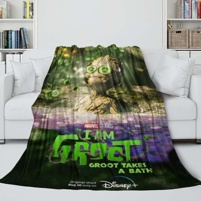 I Am Groot Blanket Flannel Throw Room Decoration