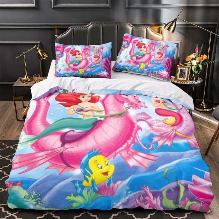 Cartoon The Little Mermaid Ariel Bedding Set Quilt Duvet Cover Without Filler