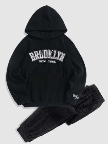 Hoodie And Fluffy Pants Set