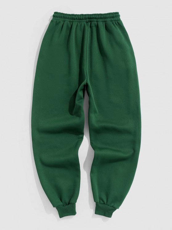 Letter Pattern Zip Design Sweatshirt And Jogger Sweatpants Set