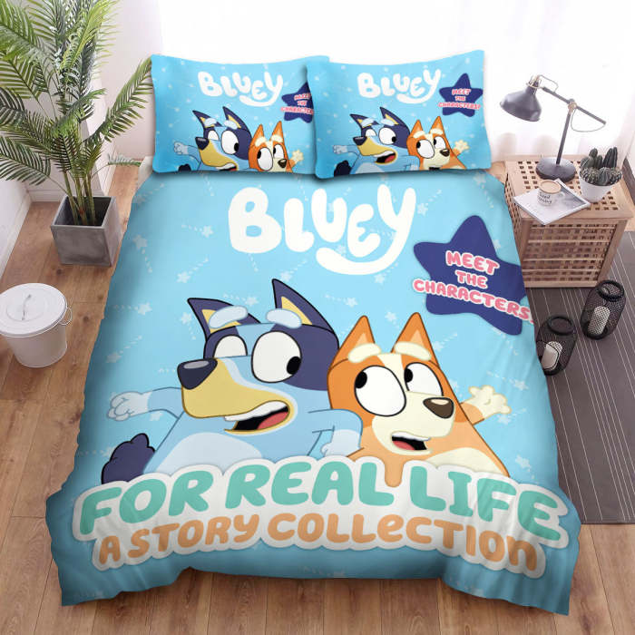 Cartoon Bluey Bedding Set Quilt Cover