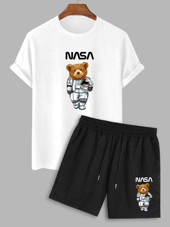 Printed Casual Shorts And Short Sleeves T-Shirt Set