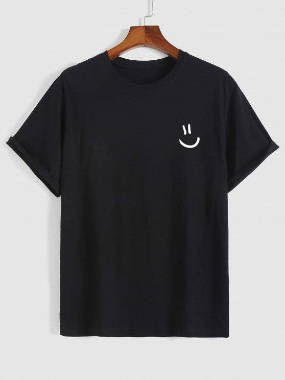 Smilie Print Casual T Shirt And Shorts