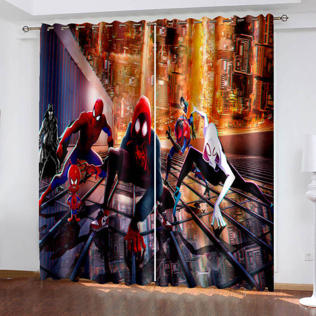 Spiderman Miles Morales Gwen Curtains Blackout Window Drapes