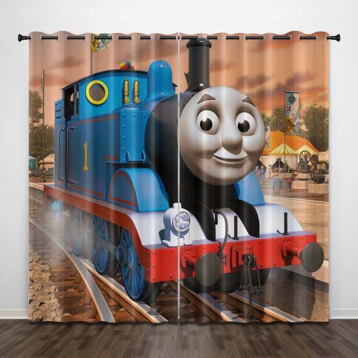 Thomas & Friends Curtains Pattern Blackout Window Drapes