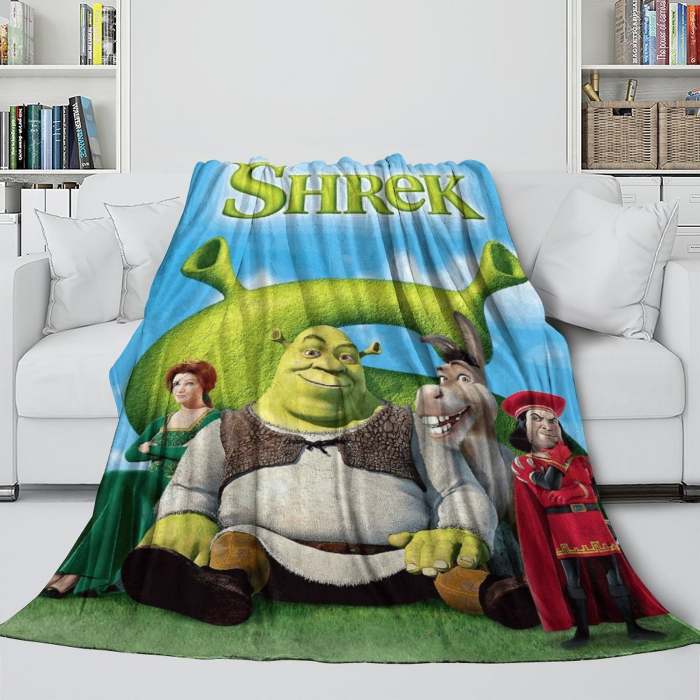 Shrek Blanket Flannel Fleece Throw Room Decoration