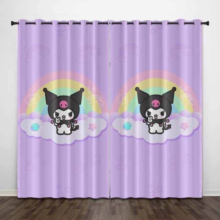 My Melody Kuromi Curtains Pattern Blackout Window Drapes