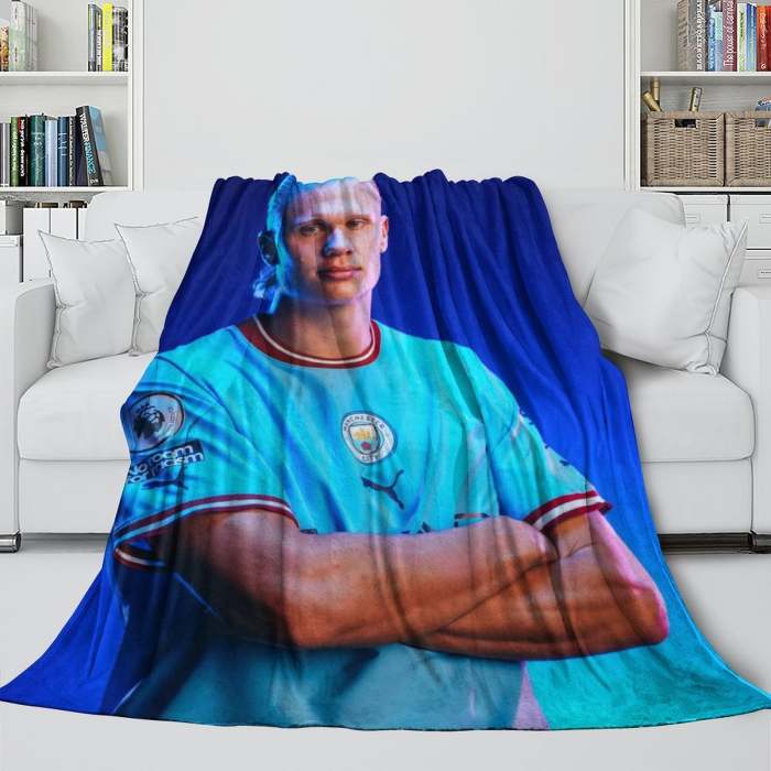 Erling Haaland Blanket Flannel Throw Room Decoration