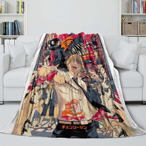 Chainsaw Man Blanket Flannel Fleece Throw Room Decoration