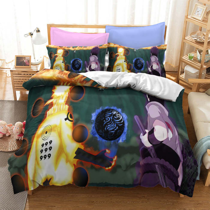 Naruto Uchiha Sasuke Bedding Set Pattern Quilt Duvet Cover Without Filler