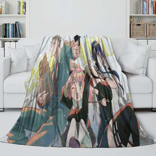 Anime Spy X Family Blanket Flannel Fleece Kids Throw Room Decoration