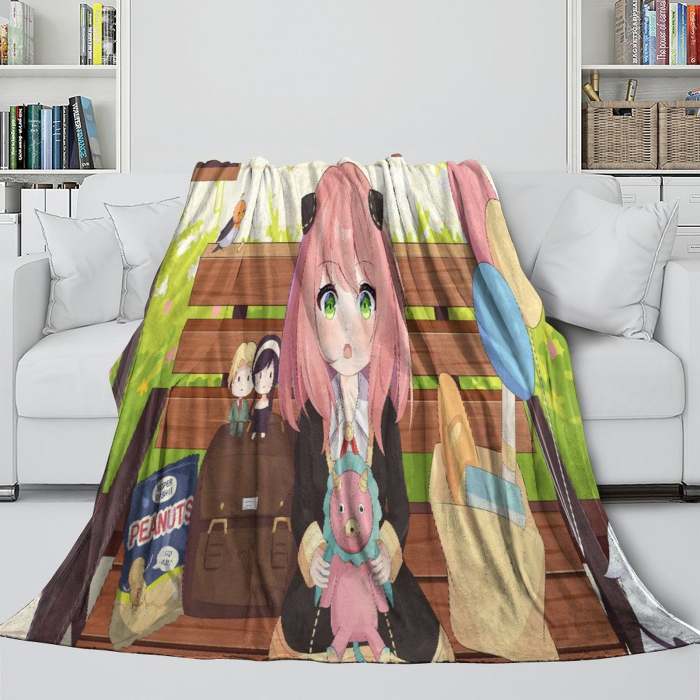 Anime Spy X Family Blanket Flannel Fleece Kids Throw Room Decoration