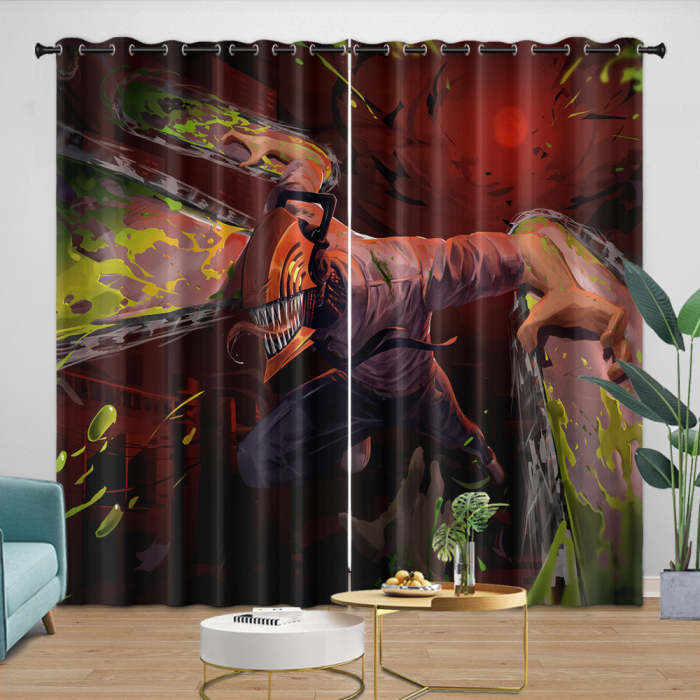 Chainsaw Man Curtains Blackout Window Drapes