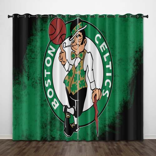 Boston Celtics Curtains Kids Blackout Window Drapes
