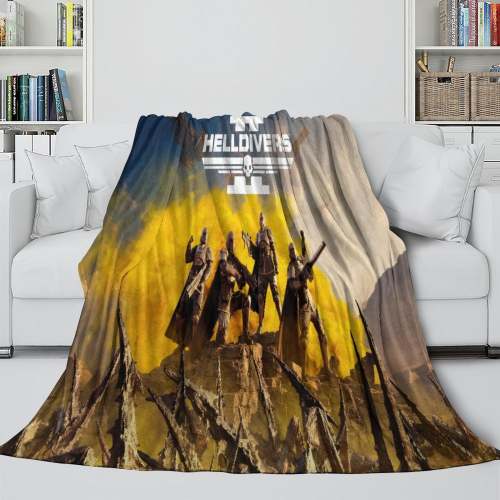 Helldivers 2 Blanket Flannel Fleece Throw Room Decoration