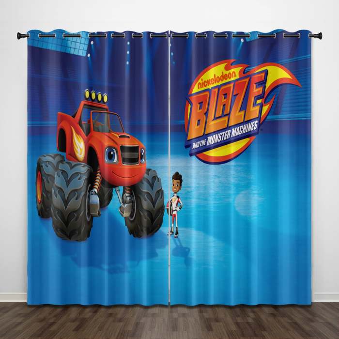 Blaze And The Monster Machines Curtains Pattern Blackout Window Drapes