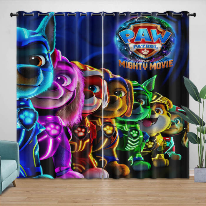 Paw Patrol The Mighty Movie Curtains Kids Blackout Window Drapes