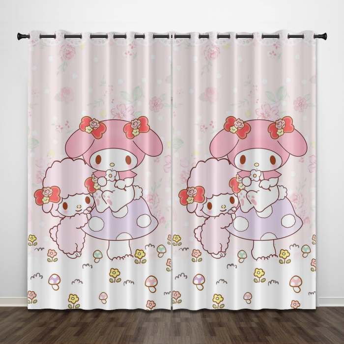 My Melody Curtains Pattern Blackout Window Drapes