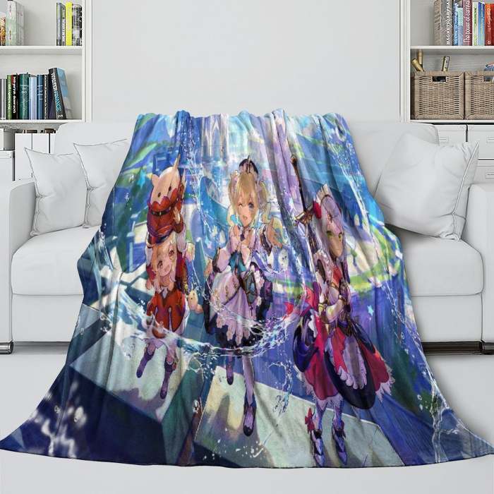 Genshin Impact Blanket Flannel Fleece Pattern Throw Room Decoration