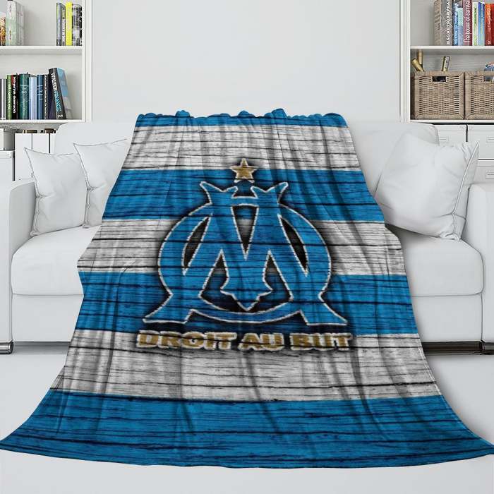 Olympique De Marseille Blanket Flannel Throw Room Decoration