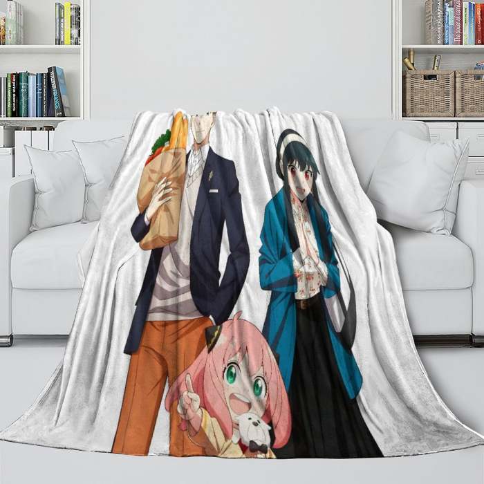 Anime Spy X Family Blanket Flannel Fleece Kids Throw Room Decoration